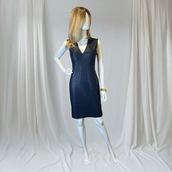 Ports 1961 Blue Cut Out Sheath Midi Dress - Picture 9 of 9